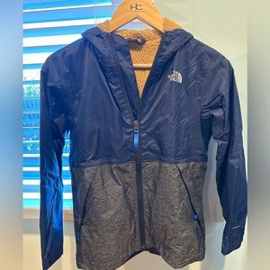 North Face Kids! color blocked lined rain jacket